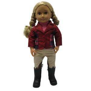 18" Our Generation Blond Doll - Jeans Fur Vest Red Shoes - Battat